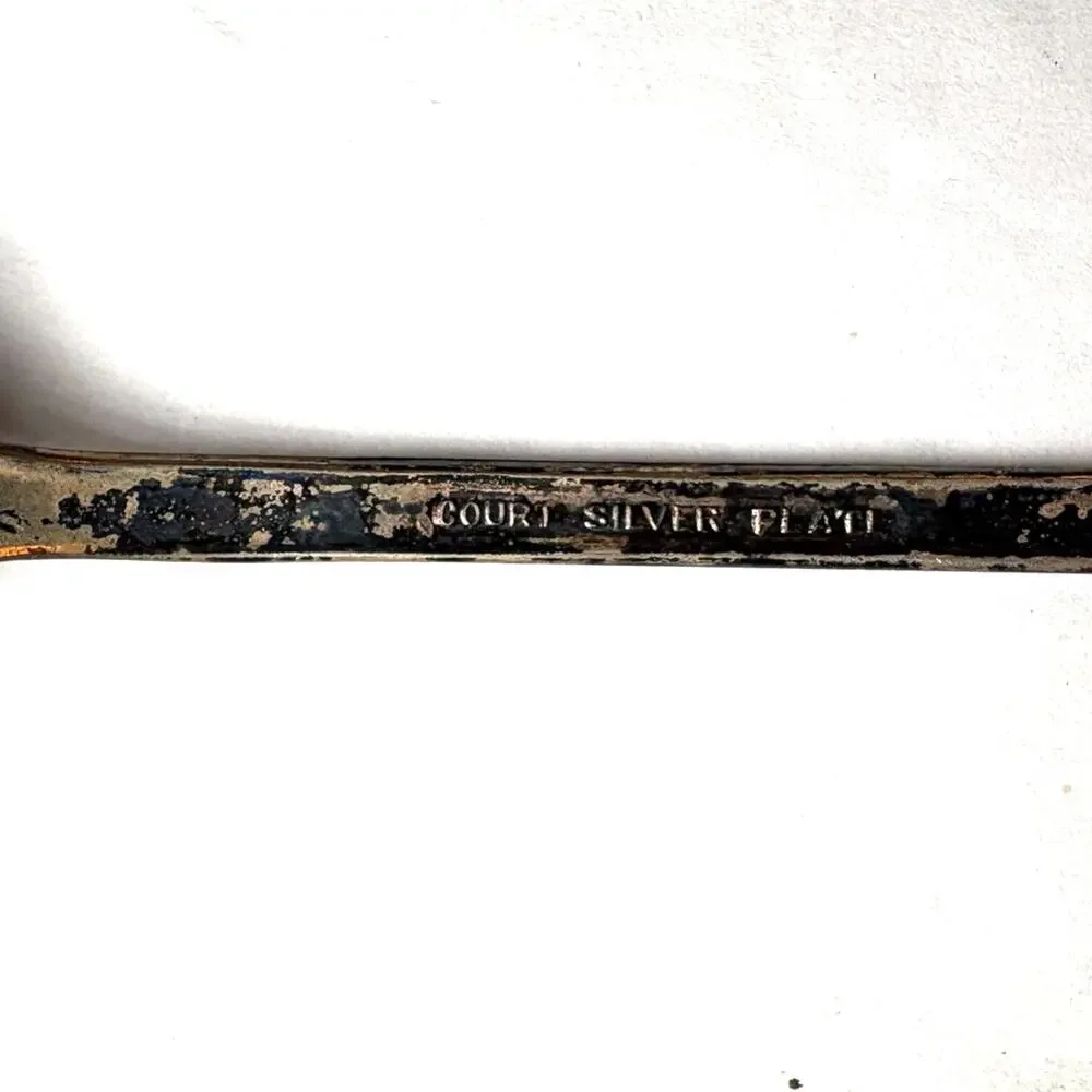 Vintage Court Silverplate Teaspoon Art Deco Flatware Spoon Replacement 7.5
